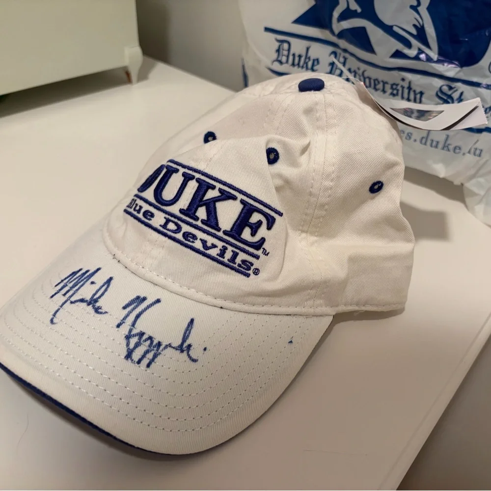 ***AUTOGRAPHED Duke Mike Krzyzewski Basketball Coach- Blue Devils Hat - Picture 3 of 7